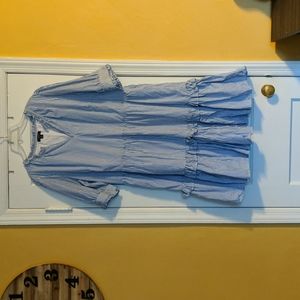 NWT J Crew blue white striped cotton dress
